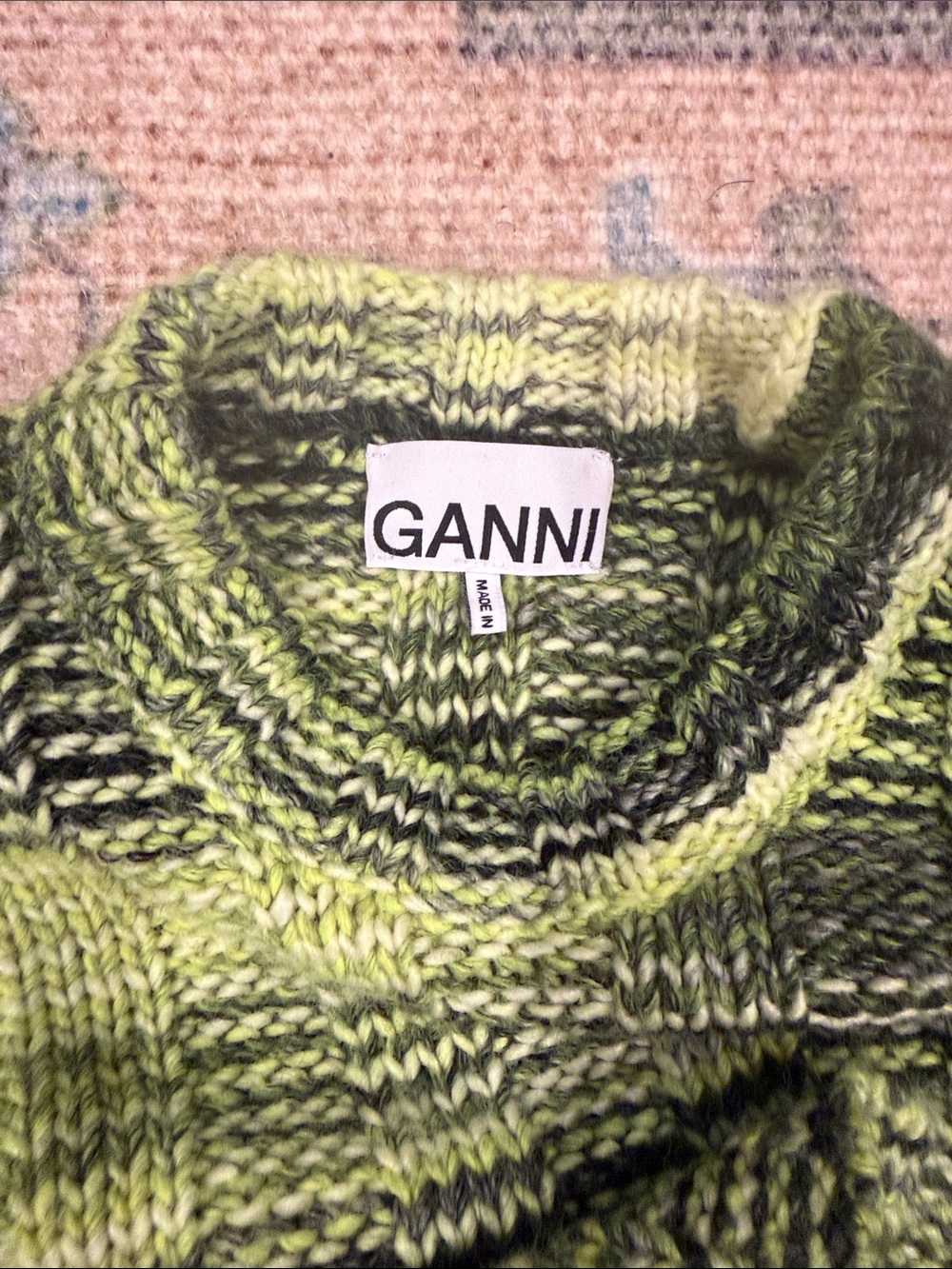 Ganni Neon Melange Knit Sweater | Size Small - Picture 5 of 7